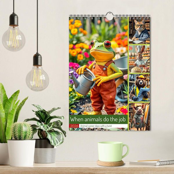 Produktbild: When animals do the job - Animal career days with a twist (Wall Calendar 2026 DIN A4 portrait), CALVENDO 12 Month Wall Calendar