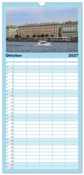 Produktbild: Familienplaner 2027 - Sankt Petersburg - "Venedig des Nordens" mit 5 Spalten (Wandkalender, 21 x 45 cm) CALVENDO