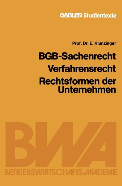Produktbild: BGB-Sachenrecht Verfahrensrecht Rechtsformen der Unternehmen