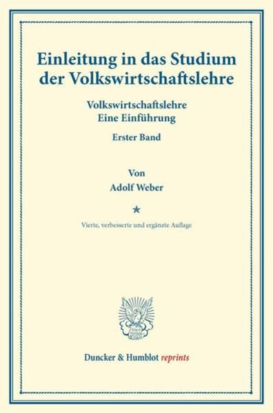 Einleitung in das Studium der Volkswirtschaftslehre.