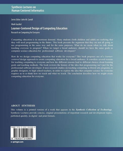 Produktbild: Learner-Centered Design of Computing Education