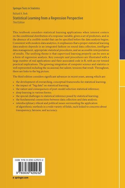 Produktbild: Statistical Learning from a Regression Perspective