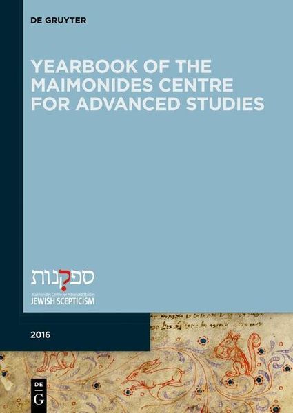Produktbild: Yearbook of the Maimonides Centre for Advanced Studies. 2016