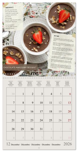 Produktbild: vegan indulgences - one plant-based recipe for each month (Wall Calendar 2026 12 &times; 12 Inch) CALVENDO 12 Month Wall Calendar