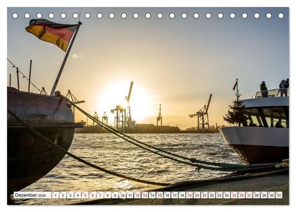 Produktbild: Moin Hamburg - Durch das Jahr an der Elbe (Tischkalender 2026 DIN A5 quer), CALVENDO Monatskalender