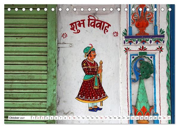 Produktbild: Farbenfrohes Indien (Tischkalender 2027 DIN A5 quer), CALVENDO Monatskalender