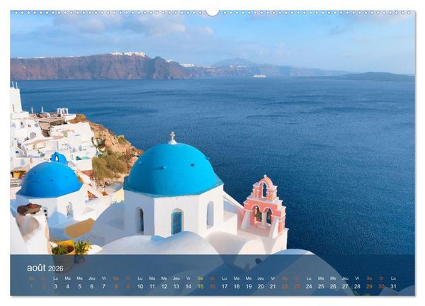 Produktbild: Santorin - La Magie des Cyclades (Calendrier mural 2026 DIN A2 vertical) calendrier de bureau