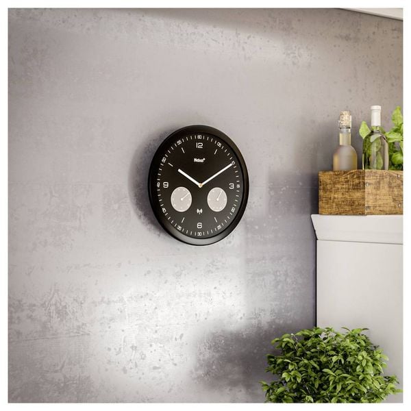 Produktbild: Mebus 52825 Funk Wanduhr 26mm x 42mm Schwarz