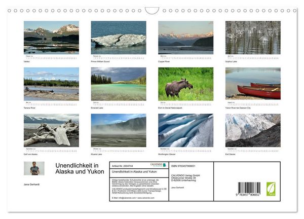 Produktbild: Unendlichkeit in Alaska und Yukon (Wandkalender 2026 DIN A3 quer), CALVENDO Monatskalender