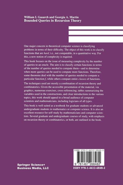 Produktbild: Bounded Queries in Recursion Theory