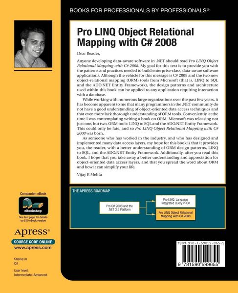 Produktbild: Pro LINQ Object Relational Mapping in C# 2008