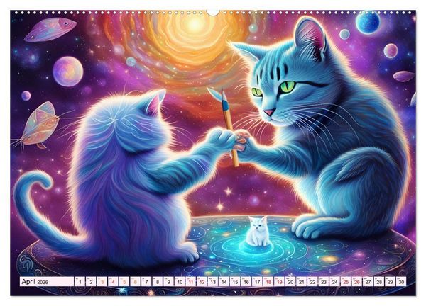 Produktbild: Katzen Schnurrige K&uuml;nstler (hochwertiger Premium Wandkalender 2026 DIN A2 quer), Kunstdruck in Hochglanz