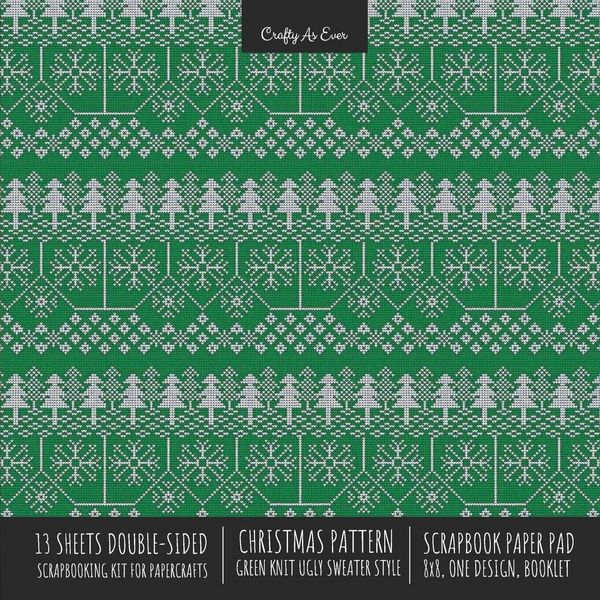 Produktbild: Christmas Pattern Scrapbook Paper Pad 8x8 Decorative Scrapbooking Kit for Cardmaking Gifts, DIY Crafts, Printmaking, Papercrafts, Green Knit Ugly Swea
