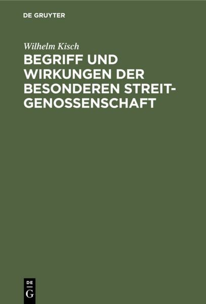 Produktbild: Begriff und Wirkungen der besonderen Streitgenossenschaft