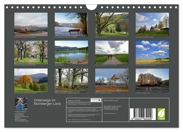 Produktbild: Unterwegs im N&uuml;rnberger Land (Wandkalender 2026 DIN A4 quer), CALVENDO Monatskalender