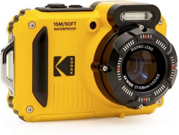 Produktbild: Kodak Pixpro WPZ2 Digitalkamera 15 Megapixel Opt. Zoom: 4 x Gelb inkl. Akku, inkl. Blitzger&auml;t Bildstabilisierung, WiFi, Wasserdicht