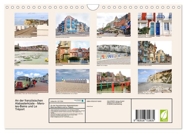 Produktbild: An der franz&ouml;sischen Alabasterk&uuml;ste - Mers-les-Bains und Le Tr&eacute;port (Wandkalender 2026 DIN A4 quer), CALVENDO Monatskalender