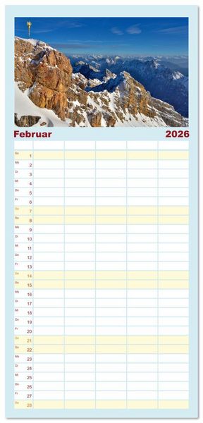 Produktbild: Familienplaner 2026 - Bayerisches Alpenparadies mit 5 Spalten (Wandkalender, 21 x 45 cm) CALVENDO