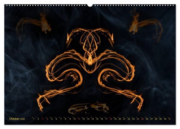 Produktbild: Feuerdrache (hochwertiger Premium Wandkalender 2026 DIN A2 quer), Kunstdruck in Hochglanz