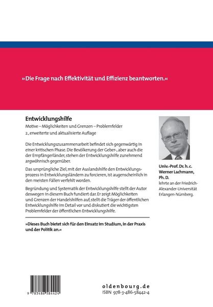 Produktbild: Werner Lachmann: Entwicklungspolitik / Entwicklungshilfe