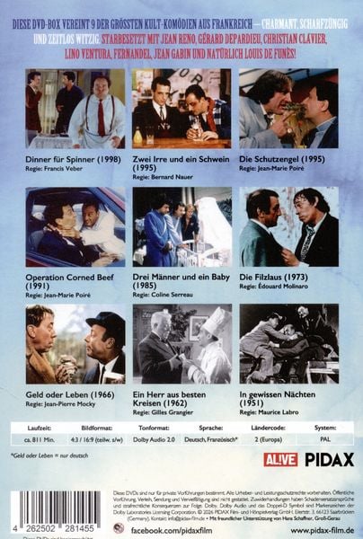 Produktbild: Franz&ouml;sische Kult-Kom&ouml;dien / 9 starbesetzte Kult-Kom&ouml;dien aus Frankreich in einer Box! [9 DVDs]