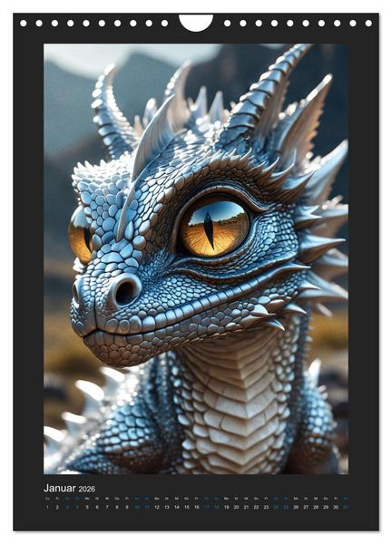Produktbild: Verzauberte Drachen: Ein Jahr voll kleiner Wunder! (Wandkalender 2026 DIN A4 hoch), CALVENDO Monatskalender