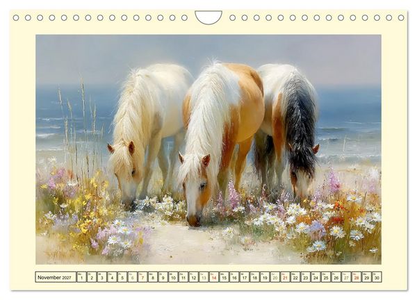 Produktbild: Hufe am Strand. Pferde im Schein des K&uuml;stenlichts (Wandkalender 2027 DIN A4 quer), CALVENDO Monatskalender