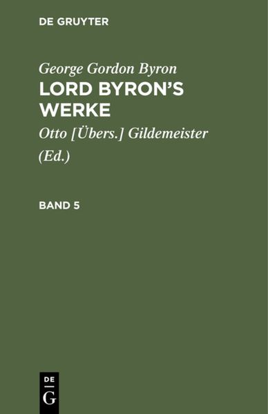 Produktbild: Lord Byron&rsquo;s Werke. Band 5