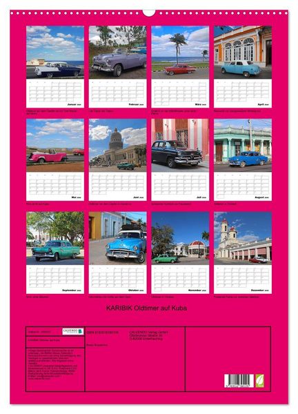 Produktbild: KARIBIK Oldtimer auf Kuba (Wandkalender 2026 DIN A2 hoch), CALVENDO Monatskalender