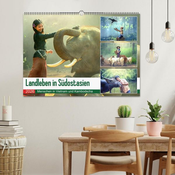 Produktbild: Landleben in S&uuml;dostasien. Menschen in Vietnam und Kambodscha (Wandkalender 2026 DIN A2 quer), CALVENDO Monatskalender