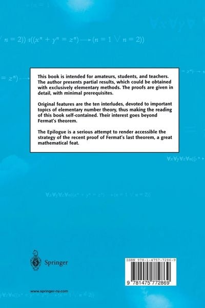 Produktbild: Fermat&rsquo;s Last Theorem for Amateurs