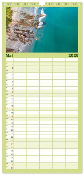 Produktbild: Familienplaner 2026 - Fidschi - Der faszinierende Inselstaat im S&uuml;dpazifik. mit 5 Spalten (Wandkalender, 21 x 45 cm) CALVENDO