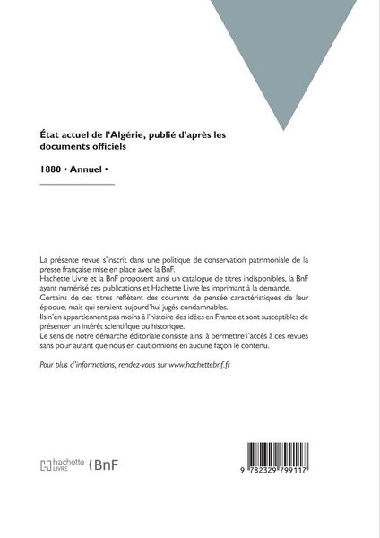 Produktbild: &Eacute;tat actuel de l'Alg&eacute;rie, publi&eacute; d'apr&egrave;s les documents officiels