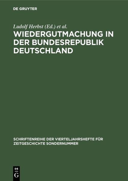 Produktbild: Wiedergutmachung in der Bundesrepublik Deutschland