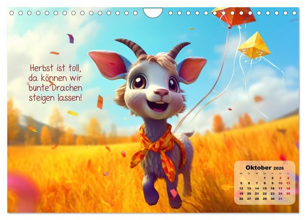 Produktbild: Ziegenkinder haben das ganze Jahr Spa&szlig; (Wandkalender 2026 DIN A4 quer), CALVENDO Monatskalender