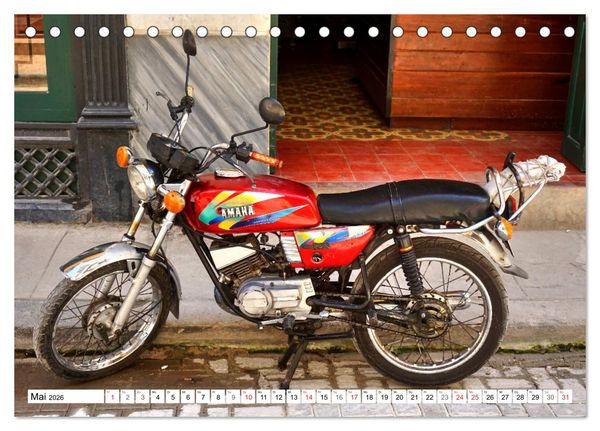 Produktbild: Zweirad Nostalgie - YAMAHA in Kuba (Tischkalender 2026 DIN A5 quer), CALVENDO Monatskalender
