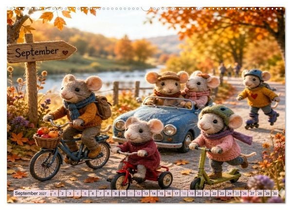 Produktbild: M&auml;usli Kalender (hochwertiger Premium Wandkalender 2027 DIN A2 quer), Kunstdruck in Hochglanz
