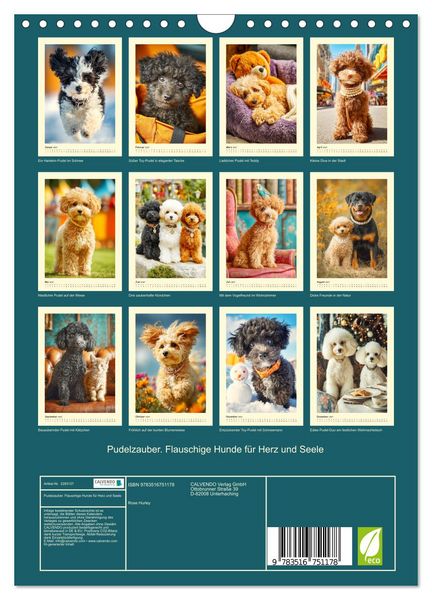 Produktbild: Pudelzauber. Flauschige Hunde f&uuml;r Herz und Seele (Wandkalender 2027 DIN A4 hoch), CALVENDO Monatskalender