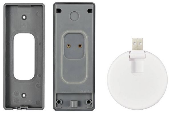 Produktbild: Sygonix IP-Video-T&uuml;rsprechanlage WLAN, Funk Grau, Wei&szlig;