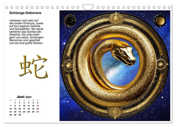 Produktbild: Chinesische Sternzeichen (Wandkalender 2027 DIN A4 quer), CALVENDO Monatskalender