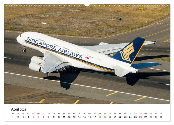 Produktbild: Airbus A380 Superjumbo 2026 (hochwertiger Premium Wandkalender 2026 DIN A2 quer), Kunstdruck in Hochglanz