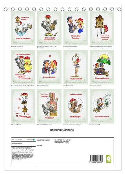 Produktbild: Bollenhut Cartoons (Tischkalender 2026 DIN A5 hoch), CALVENDO Monatskalender