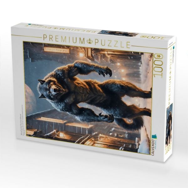 Produktbild: CALVENDO Puzzle Werwolf auf der Pirsch bei Vollmond | 1000 Teile Lege-Gr&ouml;&szlig;e 64x48cm Foto-Puzzle f&uuml;r gl&uuml;ckliche Stunden