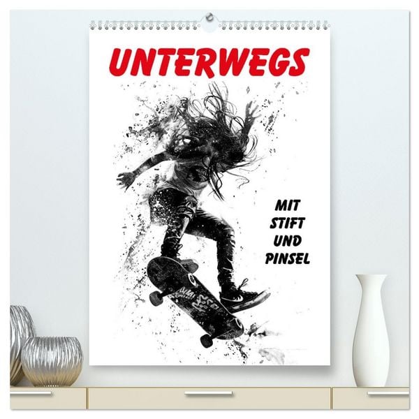 Produktbild: Unterwegs - Mit Stift und Pinsel (hochwertiger Premium Wandkalender 2026 DIN A2 hoch), Kunstdruck in Hochglanz