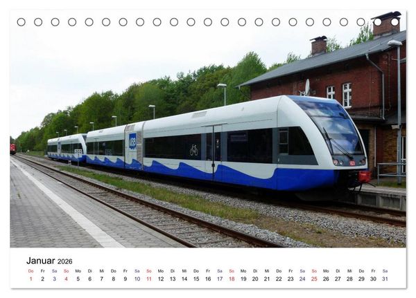 Produktbild: Eisenbahnen auf Usedom (Tischkalender 2026 DIN A5 quer), CALVENDO Monatskalender