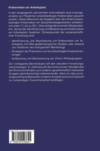 Produktbild: Krebsrisiken am Arbeitsplatz