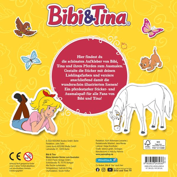 Produktbild: Bibi & Tina: Meine liebsten Sticker zum Ausmalen