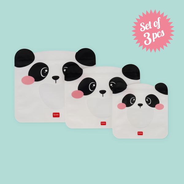 Produktbild: Legami 3er Set wiederverwendbare Snack Taschen - Panda
