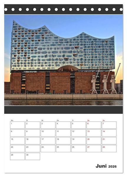 Produktbild: Wahrzeichen Elphi (Tischkalender 2026 DIN A5 hoch), CALVENDO Monatskalender