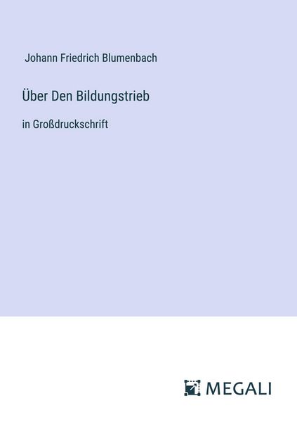 Produktbild: &Uuml;ber Den Bildungstrieb